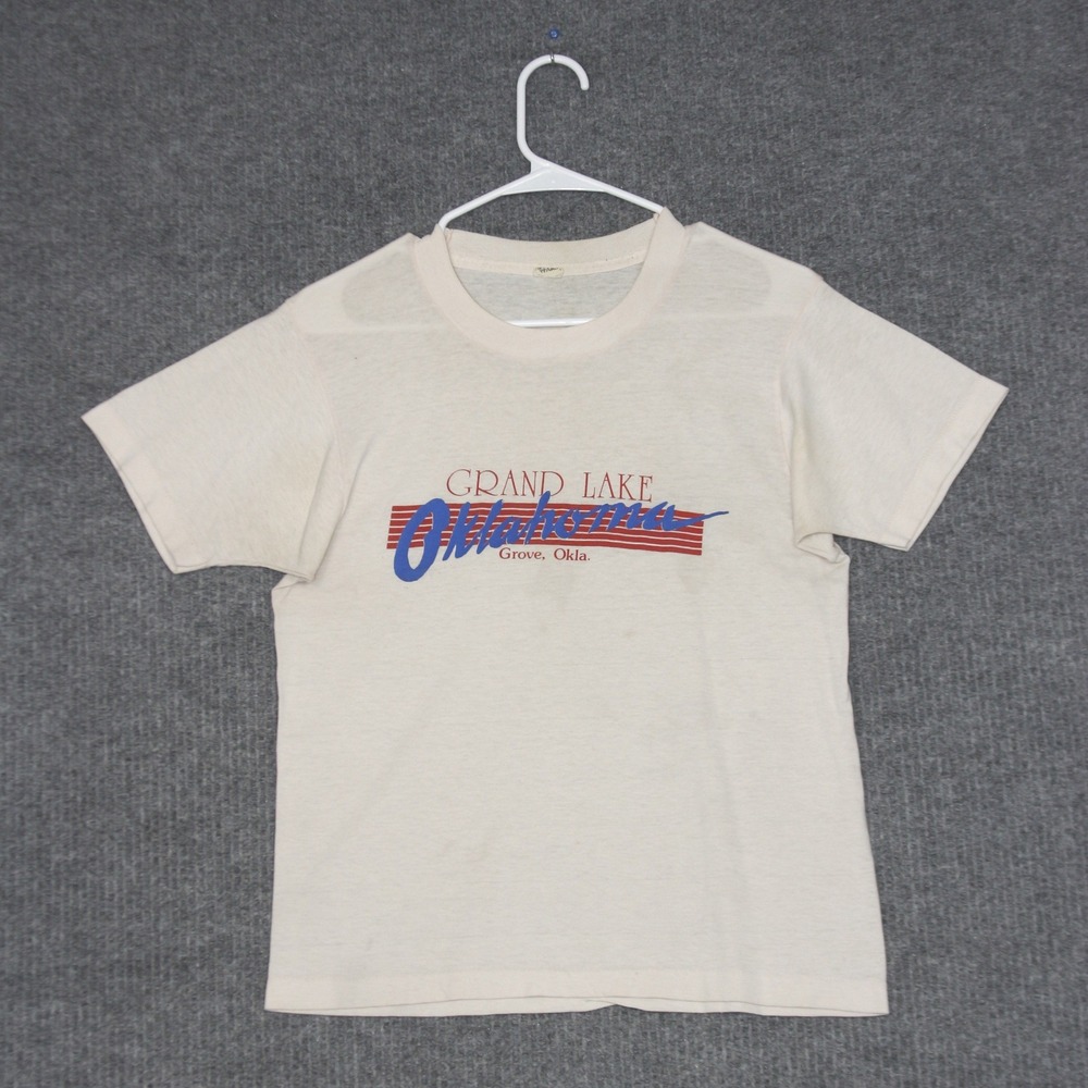 Vintage‎ Grand Lake Oklahoma White T Shirt Mens M Screen Stars Graphic Tee